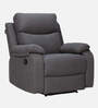 Curve Fabric 1 Seater Manual Recliner In Grey Colour