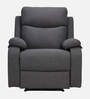 Curve Fabric 1 Seater Manual Recliner In Grey Colour