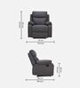 Curve Fabric 1 Seater Manual Recliner In Grey Colour