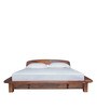 Curve Sheesham Wood Queen Size Bed in Rich honey Finish