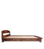 Curve Sheesham Wood Queen Size Bed in Rich honey Finish