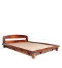 Curve Sheesham Wood Queen Size Bed in Rich honey Finish