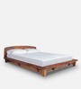 Curve Sheesham Wood Queen Size Bed in Rich honey Finish
