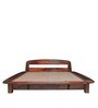 Curve Sheesham Wood Queen Size Bed in Rich honey Finish