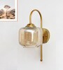 Curved Brass Gooseneck Glass Wall Light