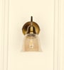 Curved Down Wall Lamp Brass Antique Finish with Cup Crackled Glass Shade
