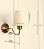 Curved Wall Lamp Brass Antique Finish with Off White Shade