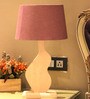 Curvy Stylish Wooden Terracotta Base Table Lamp
