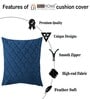 Teal Rabbit Fur Diamond Design Cushion Covers 16x16 Inch Pack of 2