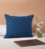 Teal Rabbit Fur Diamond Design Cushion Covers 16x16 Inch Pack of 2