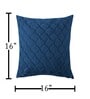 Teal Rabbit Fur Diamond Design Cushion Covers 16x16 Inch Pack of 2