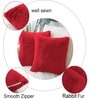 Maroon Rabbit Fur Plain Design Cushion Covers 16x16 Inch Set of 2