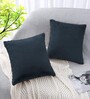 Anthra Rabbit Fur Plain Design Cushion Covers 16x16 Inch Set of 2