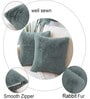 Seige Rabbit Fur Plain Design Cushion Covers 16x16 Inch Set of 2