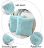 Turquish Rabbit Fur Plain Design Cushion Covers 16x16 Inch Set of 2