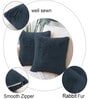 Anthra Rabbit Fur Plain Design Cushion Covers 16x16 Inch Set of 2