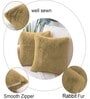 Anti Gold Rabbit Fur Plain Design Cushion Covers 16x16 Inch Set of 2