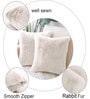Skin Rabbit Fur Plain Design Cushion Covers 16x16 Inch Set of 2