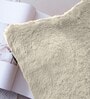 Beige Rabbit Fur Plain Design Cushion Covers 16x16 Inch Set of 2