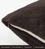 Chocolate Rabbit Fur Plain Design Cushion Covers 16x16 Inch Set of 2