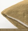Anti Gold Rabbit Fur Plain Design Cushion Covers 16x16 Inch Set of 2