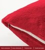Maroon Rabbit Fur Plain Design Cushion Covers 16x16 Inch Set of 2