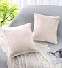 Skin Rabbit Fur Plain Design Cushion Covers 16x16 Inch Set of 2