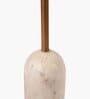 Cusp Gold Metal & Marble Club Floor Lamp with Beige Sisal Jute Shade
