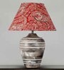 Customized Cotton Fabric Shade Prova mini natural wood table lamp with White Base