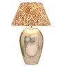 Customized Cotton Fabric Shade Rickford Hammered Pattern Huge Size Nickel Table Lamp with Nickel Base