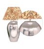 Customized Cotton Fabric Shade Rickford Hammered Pattern Huge Size Nickel Table Lamp with Nickel Base