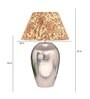 Customized Cotton Fabric Shade Rickford Hammered Pattern Huge Size Nickel Table Lamp with Nickel Base