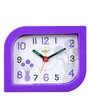 Cute Analog Alarm Table Clock in Purple