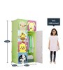 Cute Animals Single Door Wardrobe in Green Colour