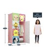 Cute Animals Single Door Wardrobe in Pink Colour