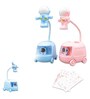 Cute Astronaut Bus DIY Pen Holder LED Desk Light Study Night Table Lamp with USB Charging Cable (Assorted Color)