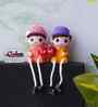 Cute Boy and Girl Doll Multicolour Polyresin Figurine