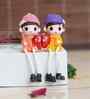 Cute Boy and Girl Doll Multicolour Polyresin Figurine