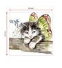 Cute Cat Multicolour Canvas Framed Wall Painting
