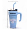 Blue Cute Character Printed Stainless Steel Tumbler with Handle & Straw, 1000 ml