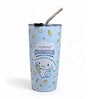 Blue Cinnamoroll Printed Stainless Steel Tumbler Mug with Straw, 600 ml