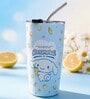 Blue Cinnamoroll Printed Stainless Steel Tumbler Mug with Straw, 600 ml