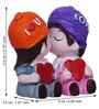 Cute Couple Kissing Multicolour Polyresin Showpieces