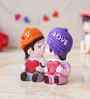 Cute Couple Kissing Multicolour Polyresin Showpieces