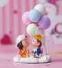 Cute Couple with Balloons Multicolour Polyresin Showpieces