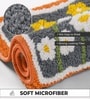 Grey Floral Non-Slip Bath Mat (40x60 CM)