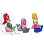 Cute Mermaid Doll Set of 3 Multicolour Polyresin Showpieces