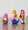 Cute Mermaid Doll Set of 3 Multicolour Polyresin Showpieces