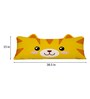 Yellow Cotton Blend Tiger Print Shaped Pillow