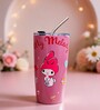 Red My Melody Printed Stainless Steel Tumbler Mug with Straw, 600 ml